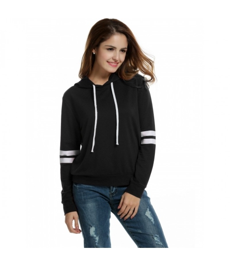 Women's Long Sleeve Drawstring Hooded Pullover Casual Sweatshirt Hoodie