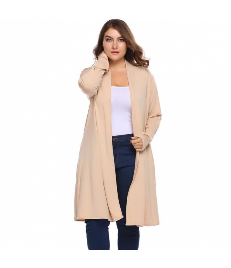 Solid Long Sleeve Open Front Knit Coats