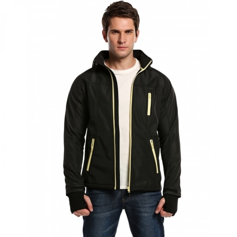 MenCasual Hooded Raglan Long Sleeve Zip-up Jacket Windbreaker Outerwear