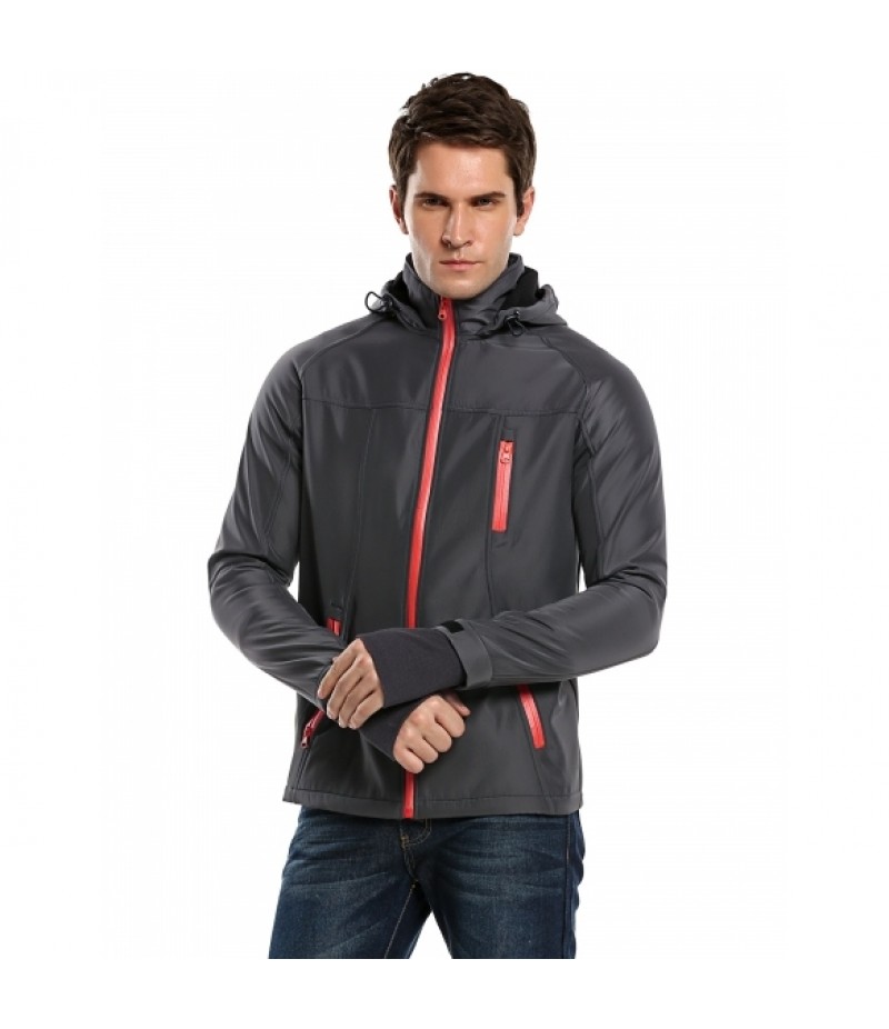 MenCasual Hooded Raglan Long Sleeve Zip-up Jacket Windbreaker Outerwear