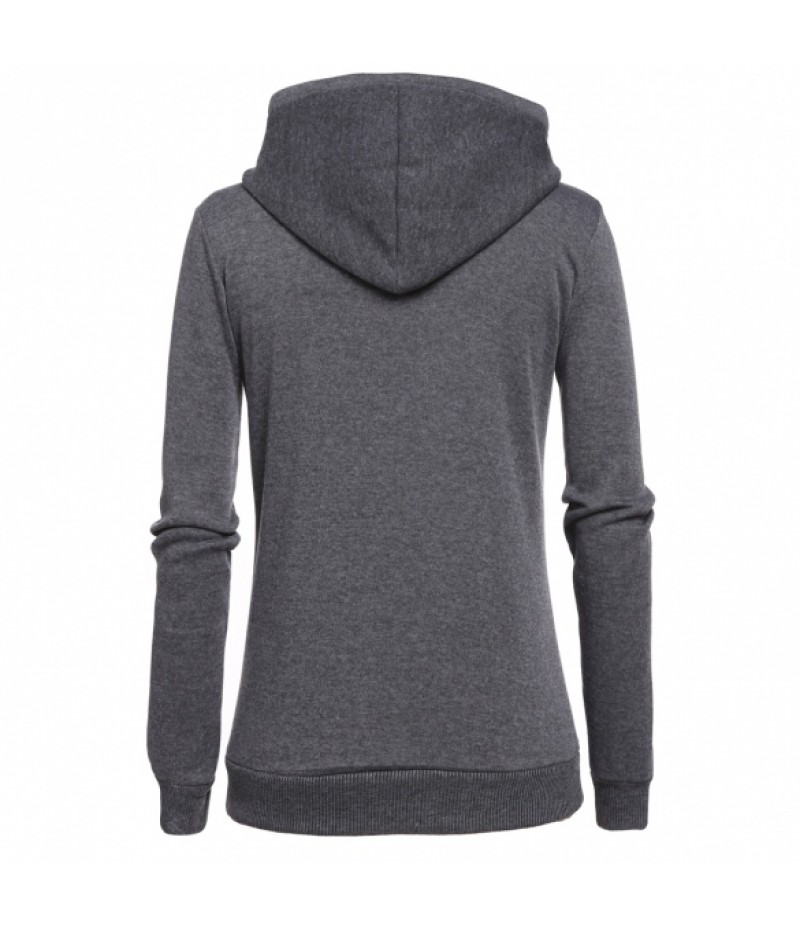 Women Casual Drawstring Hooded Long Sleeve Letter Pullover Fleece Hoodie Sweatshirt