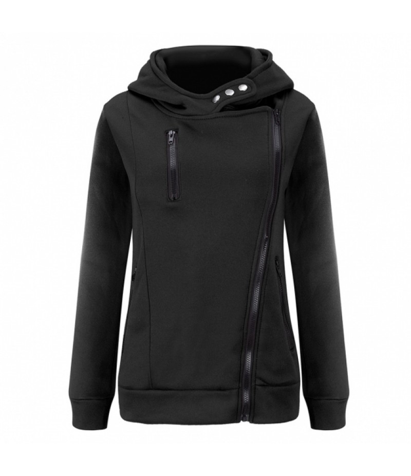 New Women Long Sleeve Hooded Hoodie Thick Cotton Outwear Casual Outdoor Slim Sweatshirt