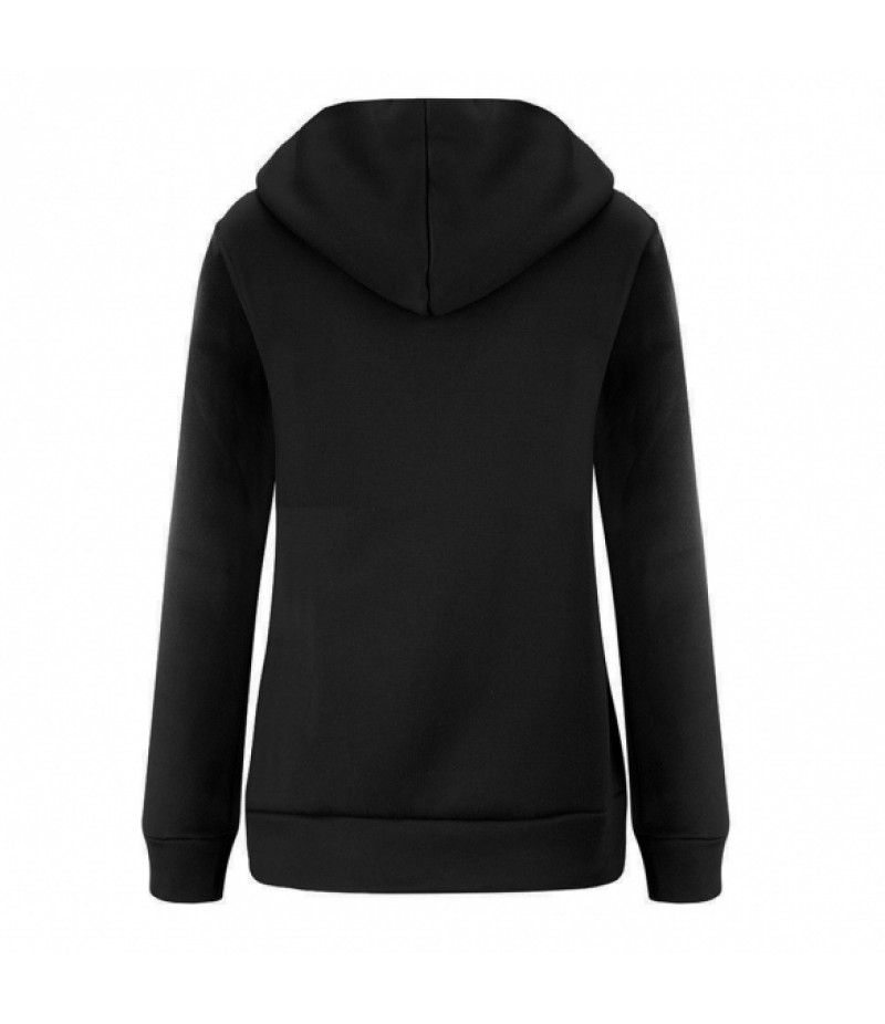 New Women Long Sleeve Hooded Hoodie Thick Cotton Outwear Casual Outdoor Slim Sweatshirt