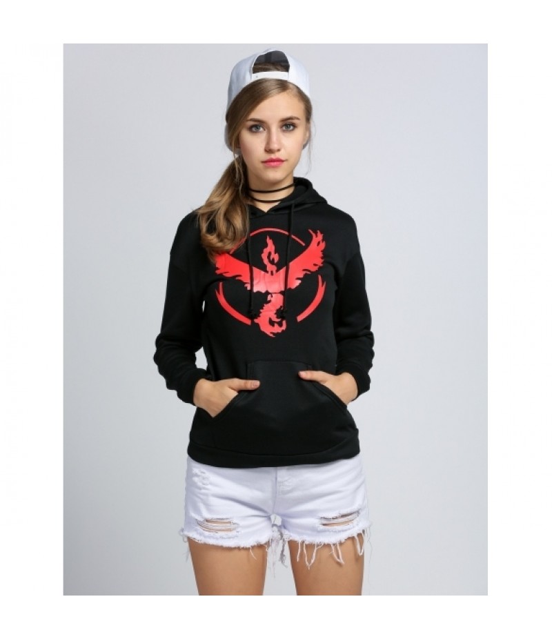 Women Casual Hooded Long Sleeve Hot Game Print Casual Hoodies Sweatshirts