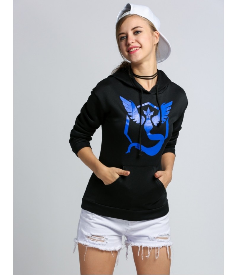 Women Casual Hooded Long Sleeve Hot Game Print Casual Hoodies Sweatshirts