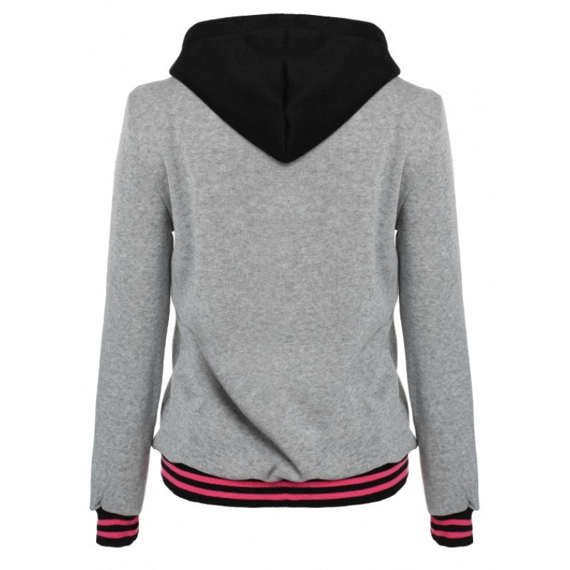 Women Hooded Long Sleeve Pullover Fleece Letter Print Hoodie Sweatshirt