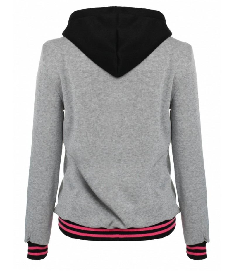 Women Hooded Long Sleeve Pullover Fleece Letter Print Hoodie Sweatshirt