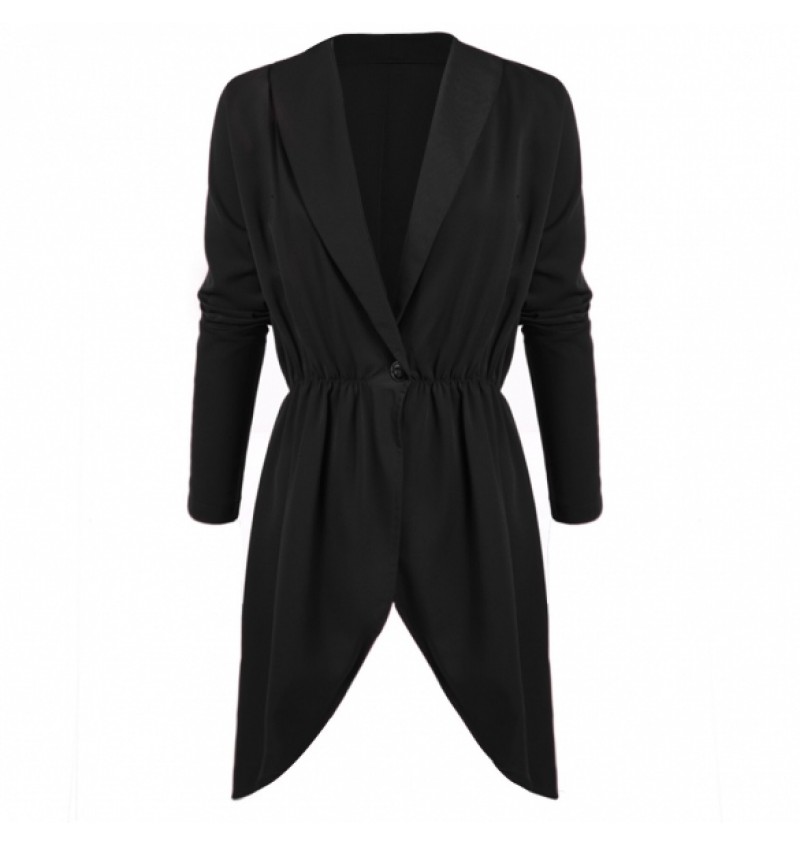 Zeagoo Stylish Women's Fitted Dip Hem Peplum Style Blazer