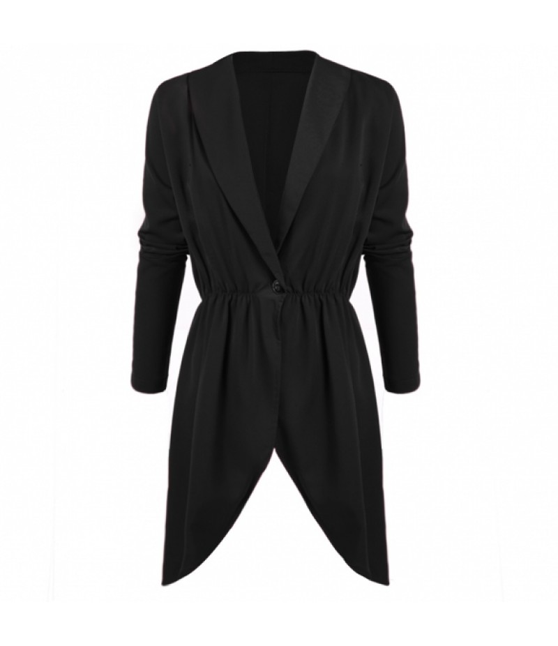 Zeagoo Stylish Women's Fitted Dip Hem Peplum Style Blazer