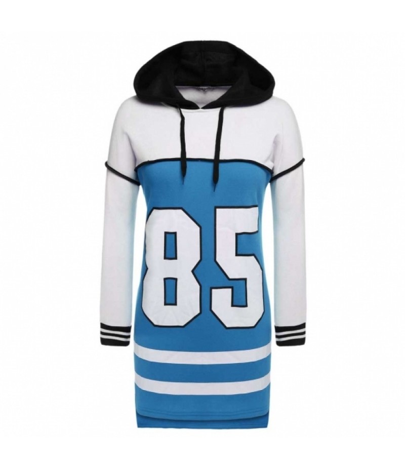 Zeagoo Women LadiesRaglan Sleeve Hooded Letter Print Splicing Color Loose Casual Sports Long Hoodie